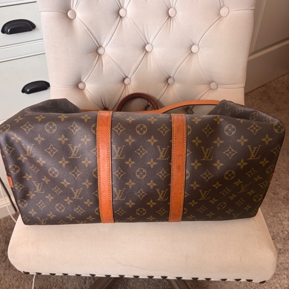 Louis Vuitton Brown Monogram Keepall Bandouliere 50 Duffel Bag - Picture 15 of 16
